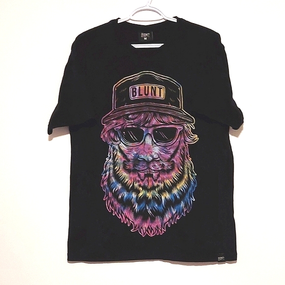 BLUNT Making A Mess Since Ever Black Short Sleeved Graphic T-shirt EUC Size M - Picture 1 of 11